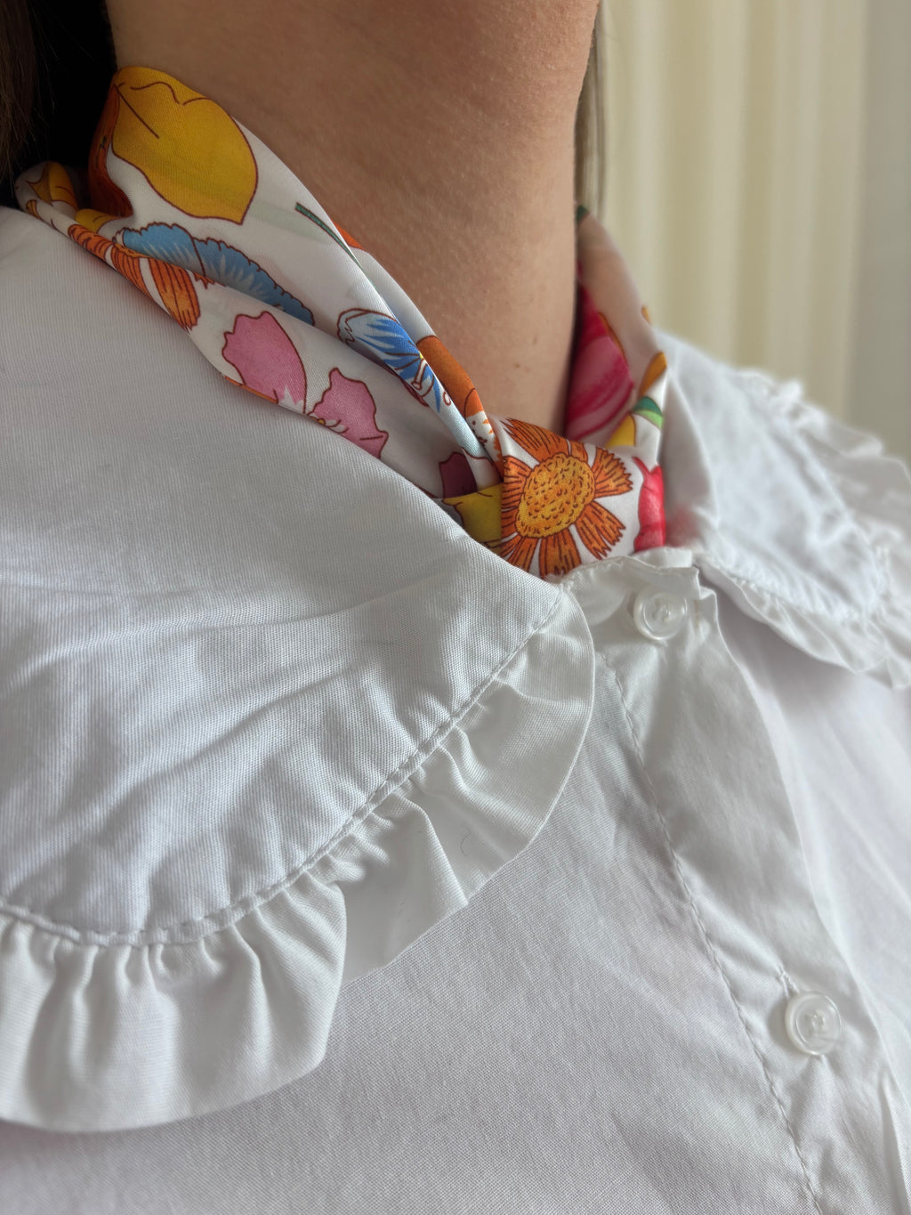 Silk scarf - Roze bloemenmotief