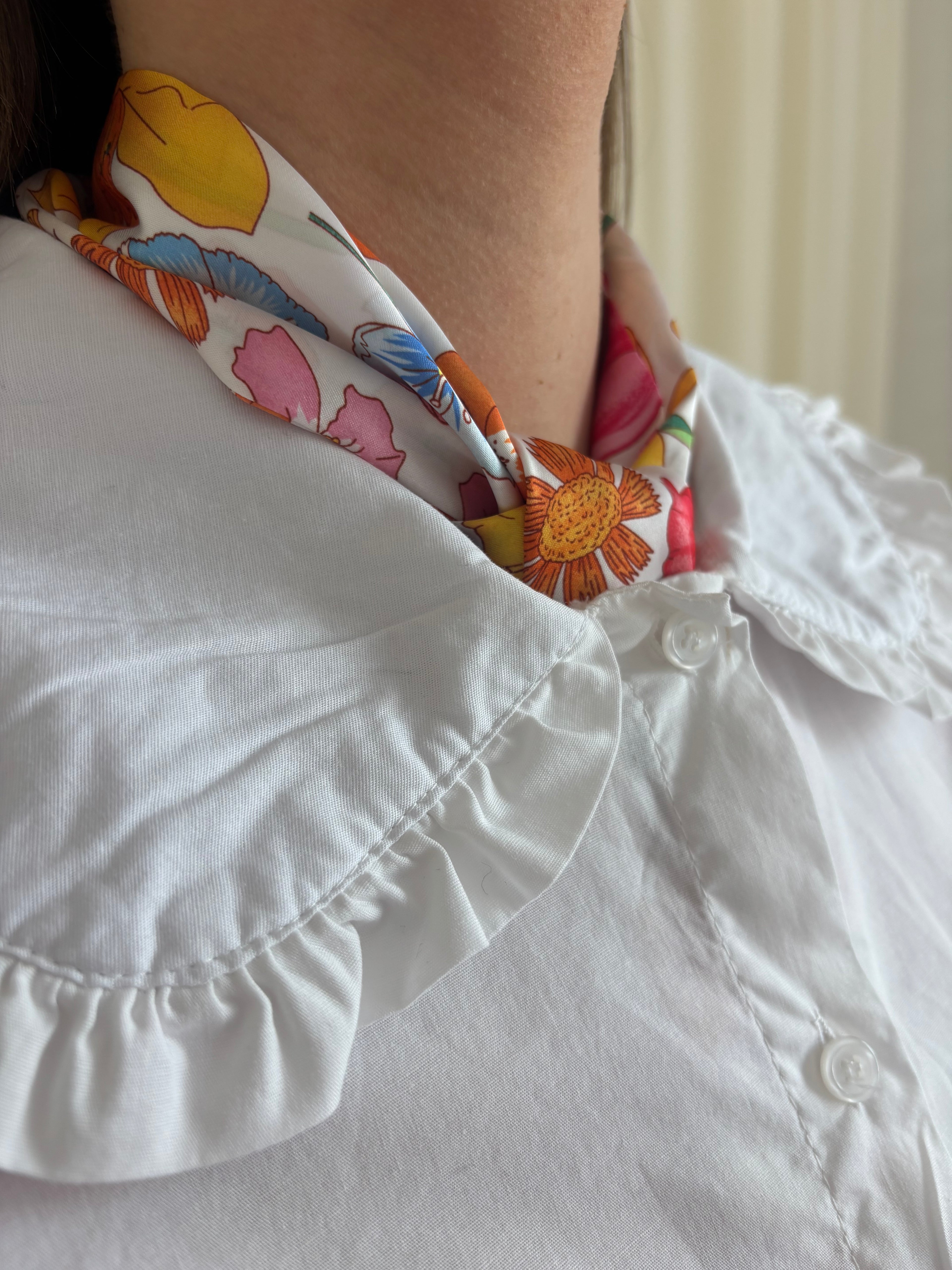 Silk scarf - Roze bloemenmotief